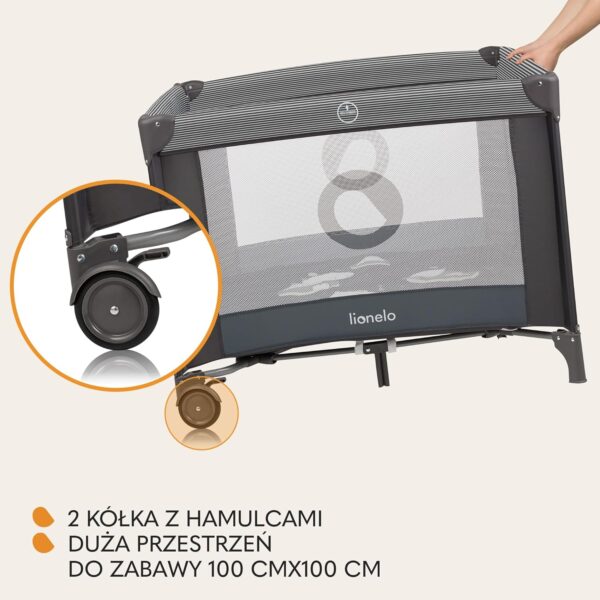 81IraHSRepL._AC_SL1500_ Lionelo Bonnie Kojec dla Dziecka 100x100 cm Składany z Materacem T25 Szary