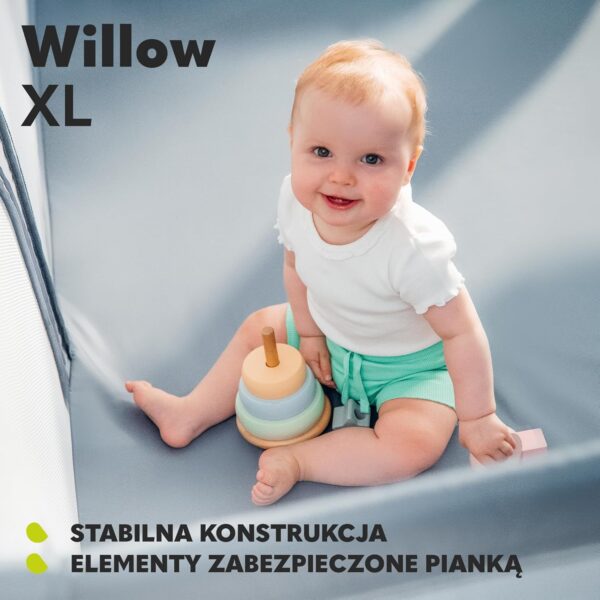 81NKugusY-L._AC_SL1500_ Lionelo Willow XL Duży Kojec dla Dziecka 187x207 cm Szary Składany