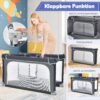 81Q5CuzdFiL._AC_SL1500_-1 COSTWAY Kojec dla Dziecka 124x124 cm Składany z Piłkami i Uchwytami Szary