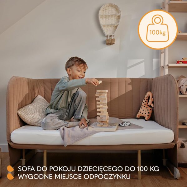 Lionelo Thomi Plus Łóżeczko 5w1 Dostawne Kojec Sofa do 100kg Beżowe