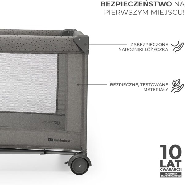 81uWFM9FOfL._AC_SL1500_ Kinderkraft JOY 2 Łóżeczko Turystyczne 2w1 Składane z Torbą Szare