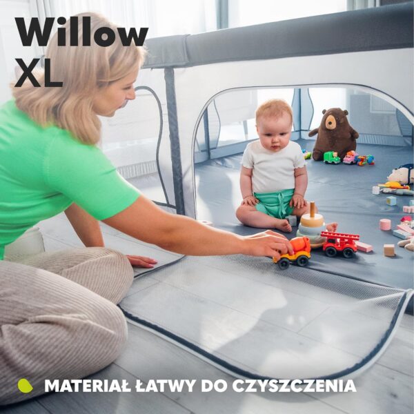 91oAUF8pUKL._AC_SL1500_ Lionelo Willow XL Duży Kojec dla Dziecka 187x207 cm Szary Składany